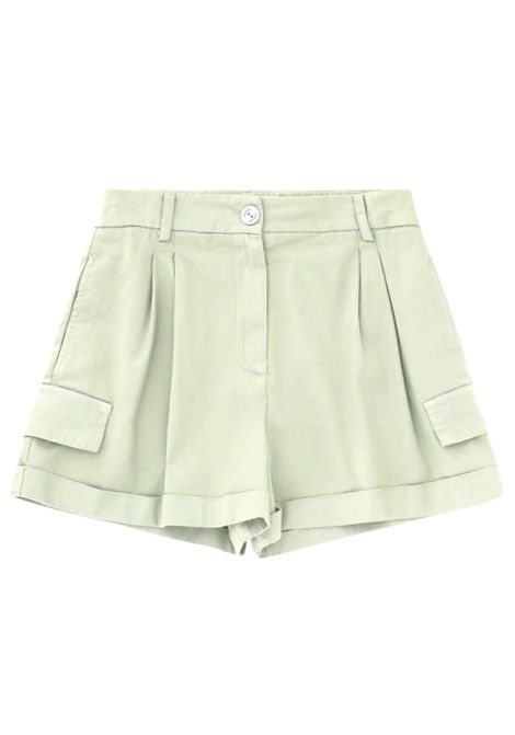 Shorts bambina verde in cotone Please | RB64132G72/MAVERDE