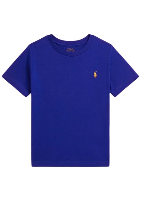 Electric blue cotton T-shirt for children RALPH LAUREN | 313833549/CEBLU ELETTRICO