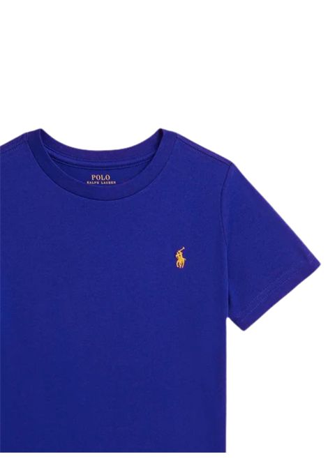 Electric blue cotton T-shirt for children RALPH LAUREN | 313833549/CEBLU ELETTRICO