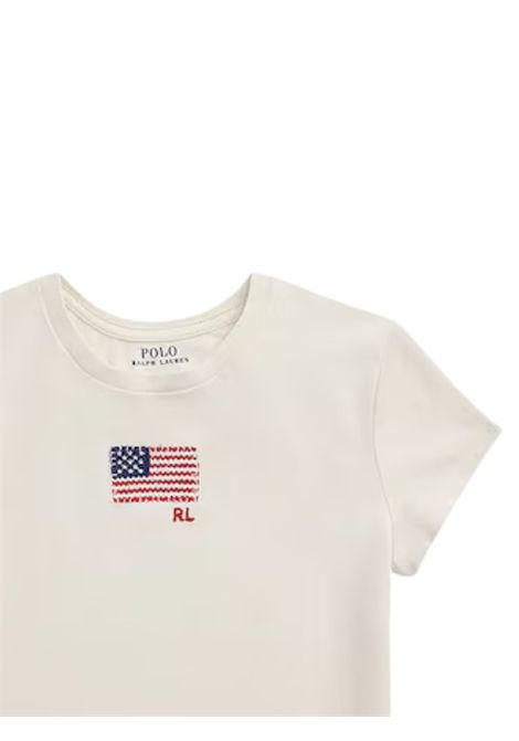 White cotton T-shirt for children RALPH LAUREN | 313971138/CEBIANCO