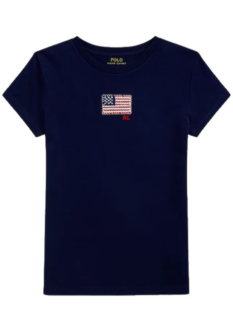 Blue cotton T-shirt for children RALPH LAUREN | 313971138/CEBLU