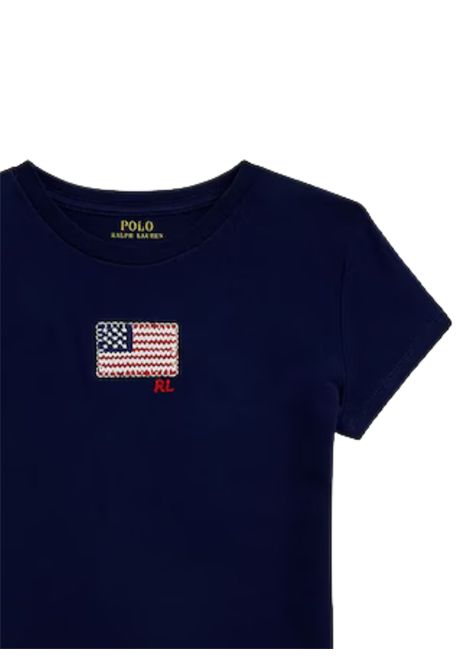 Blue cotton T-shirt for children RALPH LAUREN | 313971138/CEBLU