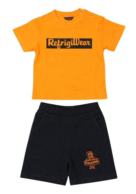 Orange/black cotton baby set REFRIGIWEAR | RN1746DS26ARANCIO/NERO