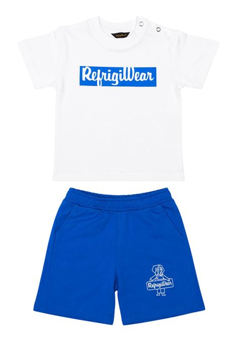 White/blue cotton baby set REFRIGIWEAR | RN1746DS26BIANCO/AZZURRO