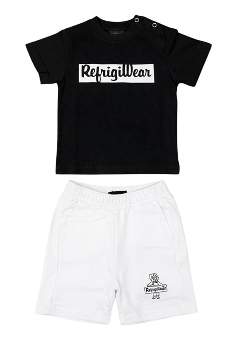 Black/white cotton baby boy set REFRIGIWEAR | RN1746DS26NERO/BIANCO