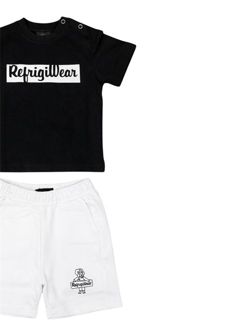 Black/white cotton baby boy set REFRIGIWEAR | RN1746DS26NERO/BIANCO