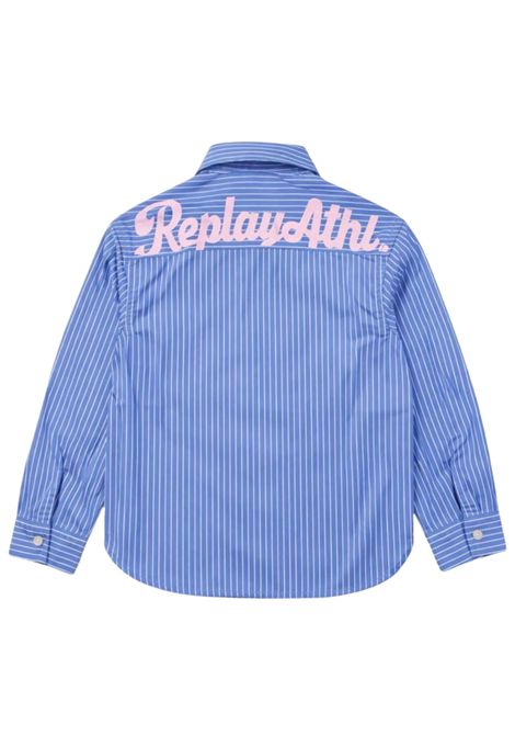 Camicia bambina azzurra in cotone REPLAY | SG1081/MOAZZURRO
