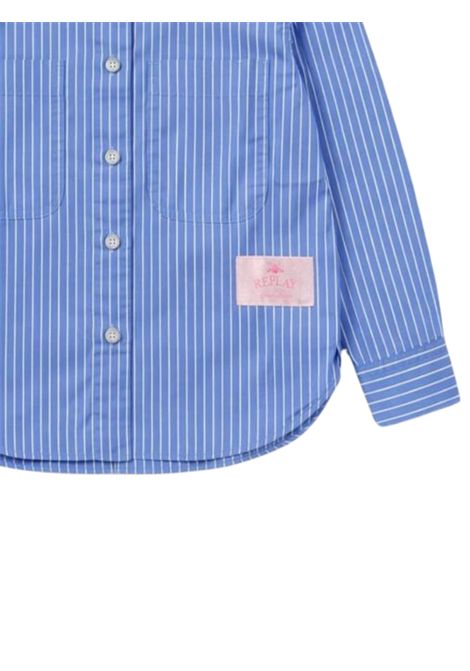 Camicia bambina azzurra in cotone REPLAY | SG1081/MOAZZURRO