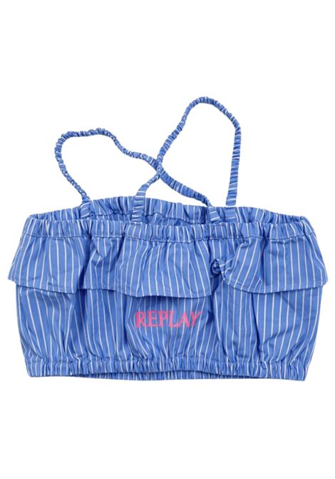 Top bambina azzurro in cotone REPLAY | SG1718/MOAZZURRO