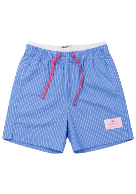 Shorts bambina azzurro in cotone REPLAY | SG9641/MOAZZURRO