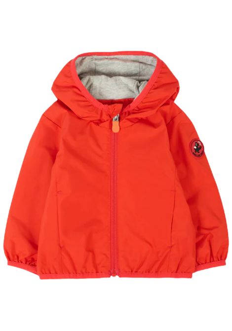 Red baby jacket with hood SAVE THE DUCK | I30006X/DEBROSSO