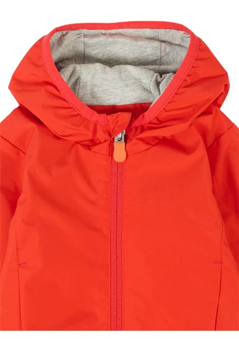 Red baby jacket with hood SAVE THE DUCK | I30006X/DEBROSSO