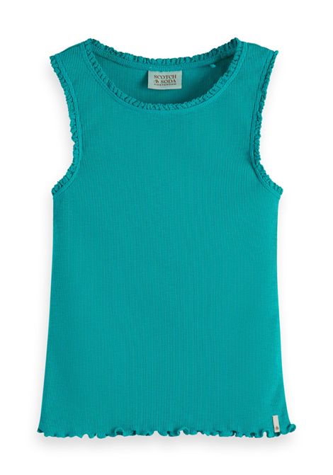 Canotta bambina verde in cotone Scotch&Soda | 175856/SUVERDE