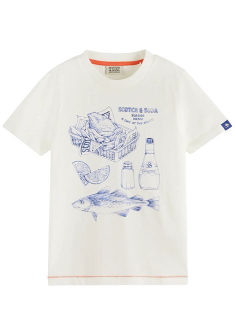 White cotton T-shirt for children Scotch&Soda | 175885/SUBIANCO