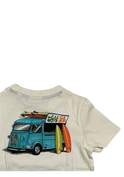 White/green cotton T-shirt for children Scotch&Soda | 175893/SUBIANCO/VERDE