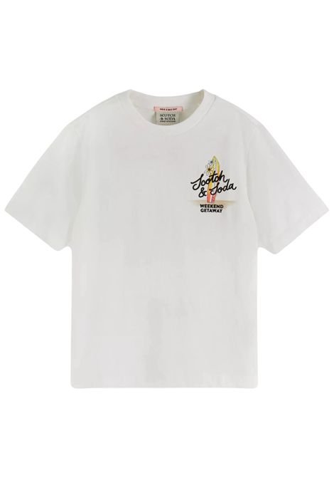 T-shirt bambina bianca in cotone Scotch&Soda | 176876/SUBIANCO