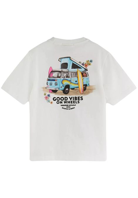 T-shirt bambina bianca in cotone Scotch&Soda | 176876/SUBIANCO