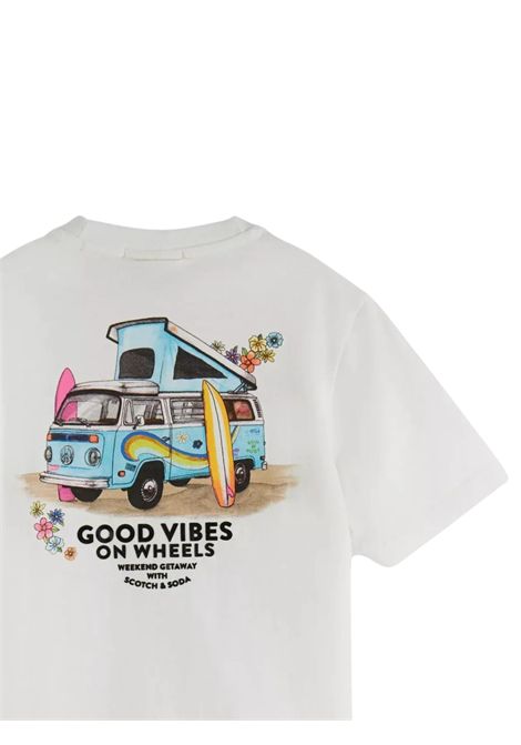 T-shirt bambina bianca in cotone Scotch&Soda | 176876/SUBIANCO