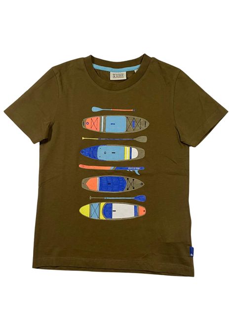 Green cotton T-shirt for children Scotch&Soda | 177436/SUVERDE