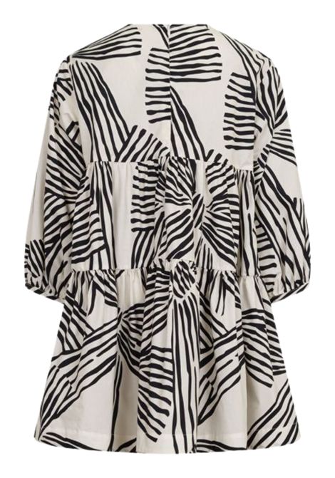 Abito bambina bianco/nero in cotone Simonetta | SW1A30/MABIANCO/NERO