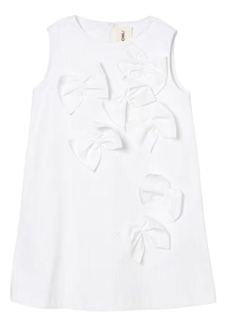 Abito bambina bianco in cotone Simonetta | SW1B42S0201/MABIANCO