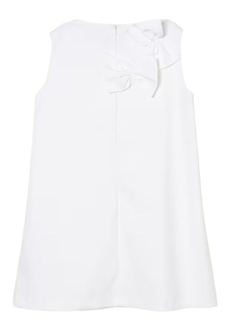 Abito bambina bianco in cotone Simonetta | SW1B42S0201/MABIANCO