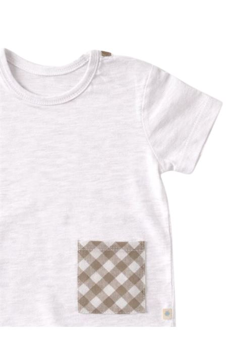 T-shirt neonato in cotone e lino SKIKKERLI | RH532/MABIANCO