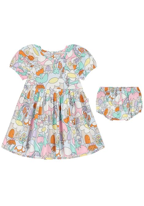 Multicolored cotton baby dress STELLA MC CARTNEY | TW1041/MAMULTICOLOR
