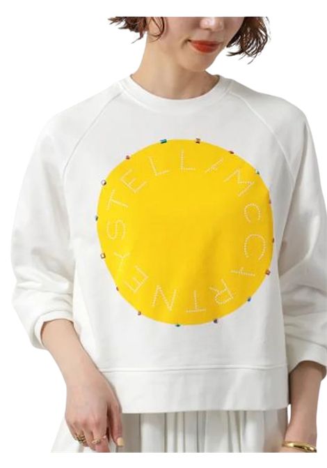 White cotton sweatshirt for girls STELLA MC CARTNEY | TW4C90/MABIANCO