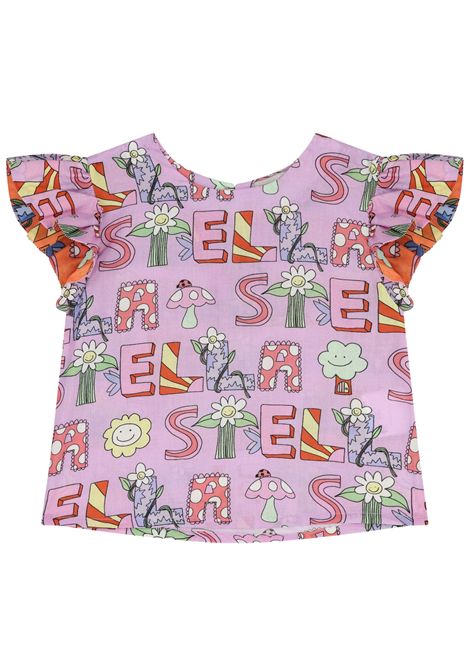 Lilac cotton top for girls STELLA MC CARTNEY | TW5A12/MALILLA