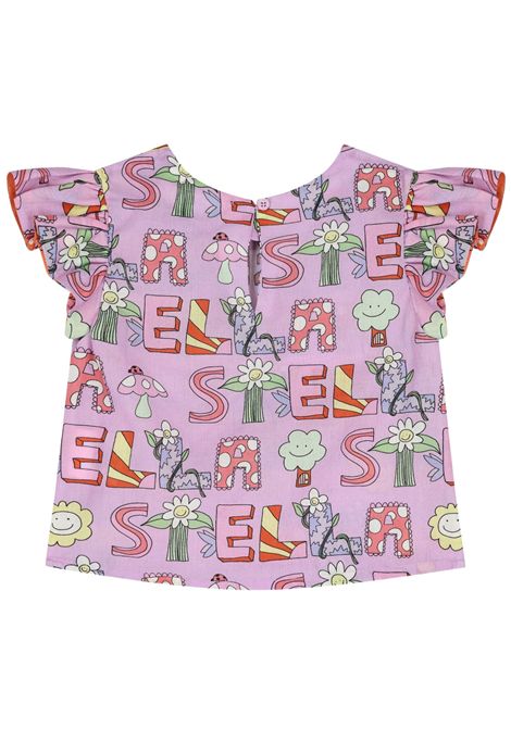 Lilac cotton top for girls STELLA MC CARTNEY | TW5A12/MALILLA