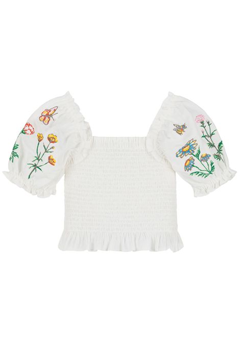 Girls' linen and cotton top STELLA MC CARTNEY | TW5A81/MABIANCO