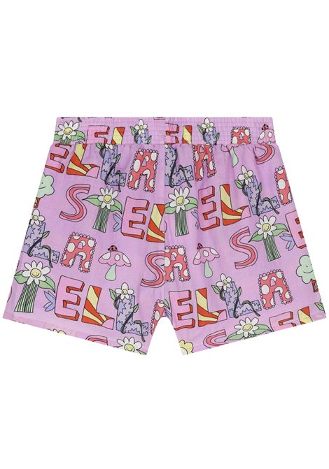 Shorts bambina lilla in cotone STELLA MC CARTNEY | TW6A99/MALILLA