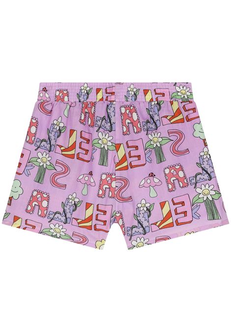 Shorts bambina lilla in cotone STELLA MC CARTNEY | TW6A99/MALILLA