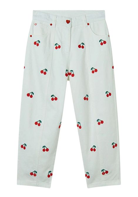 White cotton trousers for girls STELLA MC CARTNEY | TW6B80/MOBIANCO