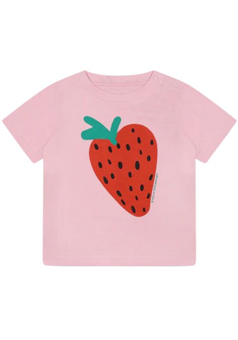 T-shirt neonata rosa in cotone STELLA MC CARTNEY | TW8061/CEROSA