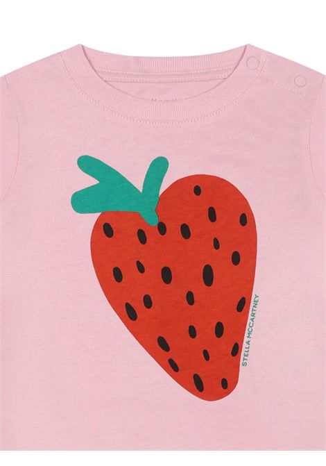 T-shirt neonata rosa in cotone STELLA MC CARTNEY | TW8061/CEROSA