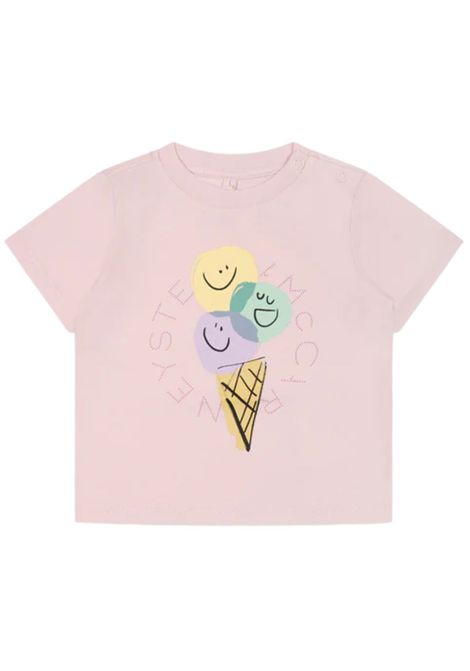 T-shirt neonata rosa in cotone STELLA MC CARTNEY | TW8171/CEROSA
