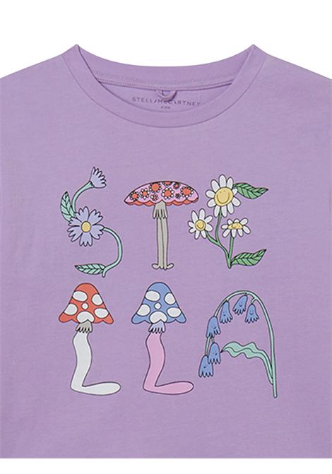 T-shirt bambina lilla in cotone STELLA MC CARTNEY | TW8A61/MOLILLA