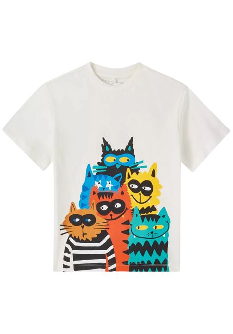 White cotton T-shirt for children STELLA MC CARTNEY | TW8Q41/MOBIANCO