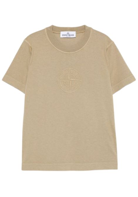 T-shirt bambino verde in cotone Stone Island | 2100009/CEVERDE