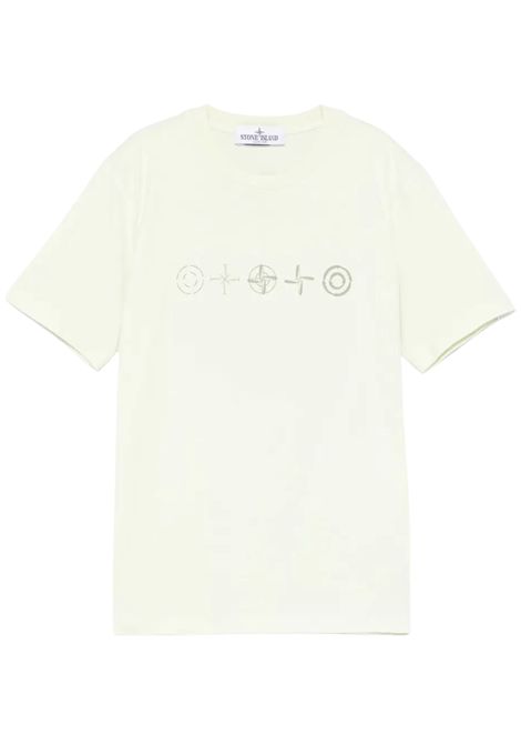 T-shirt bambino verde in cotone Stone Island | 21000100/CEverde