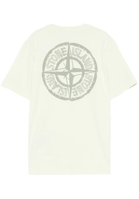 T-shirt bambino verde in cotone Stone Island | 21000100/CEverde