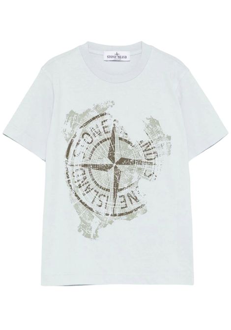 T-shirt bambino azzurra in cotone Stone Island | 210001010/CEAZZURRO