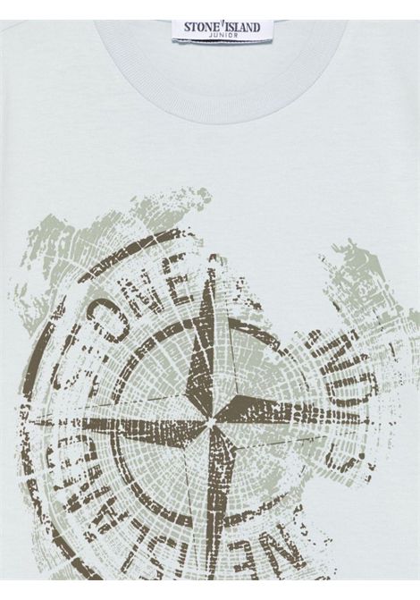 T-shirt bambino azzurra in cotone Stone Island | 210001010/CEAZZURRO