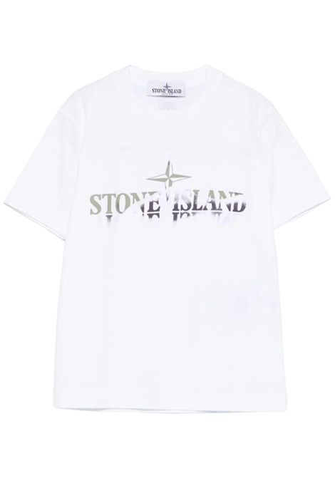 T-shirt bambino bianca in cotone Stone Island | 210001011/CEBIANCO
