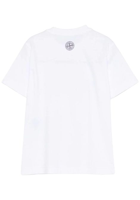 T-shirt bambino bianca in cotone Stone Island | 210001011/CEBIANCO