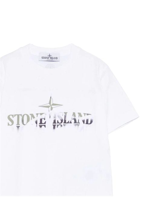 T-shirt bambino bianca in cotone Stone Island | 210001011/CEBIANCO