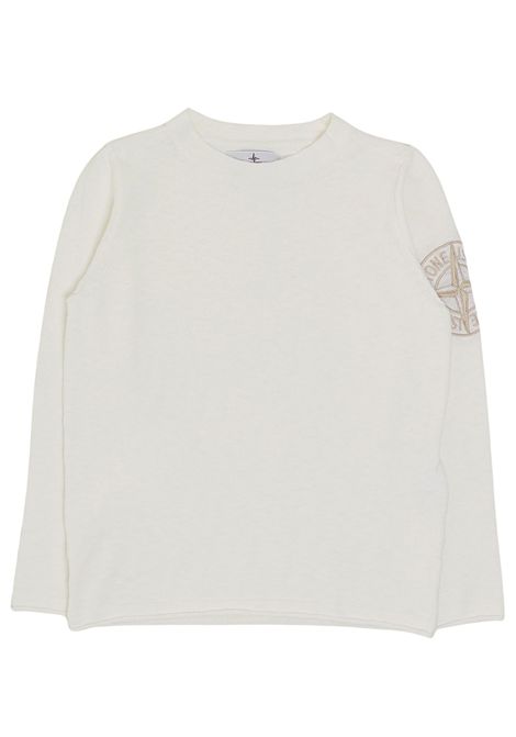 Maglione bambino bianco in cotone Stone Island | 5100012/CEBIANCO