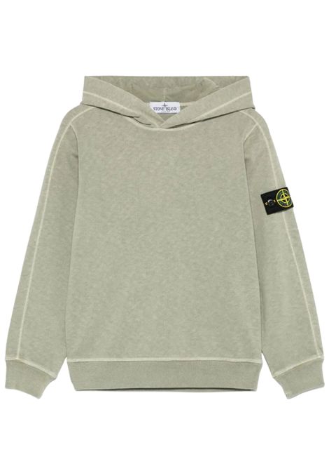 Felpa bambino verde in cotone Stone Island | 610003S/CEVERDE